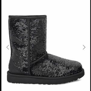 UGG Short Cosmos Sequin Boots Black